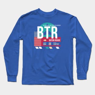 Baton Rouge, Louisiana (BTR) Airport Code Baggage Tag Long Sleeve T-Shirt